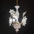Vintage Murano glass chandelier with white flowers. Gold bath frame, excellent vintage condition The chandelier has 3...