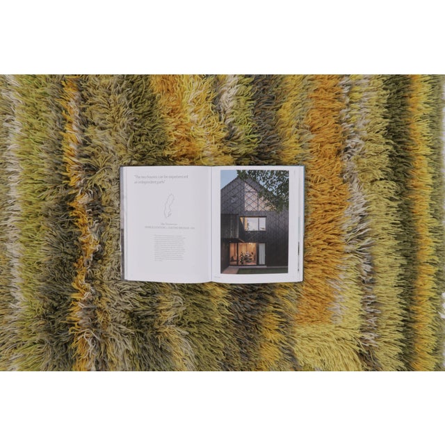 Green Vintage Swedish Rya Rug in Yellow and Green Geometric Design - Rug & Kilim For Sale - Image 8 of 9