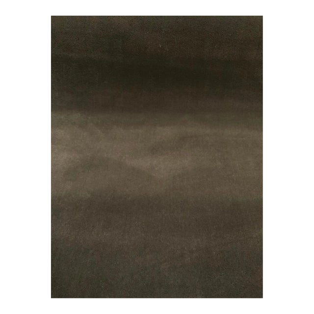 Caracole Modern Charcoal Gray Velvet Designer Fabric - 10.5 Yards For Sale