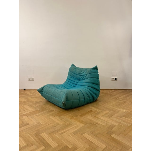 Ligne Roset Turquoise Togo Armchair by Michel Ducaroy for Ligne Roset, 1970s For Sale - Image 4 of 11