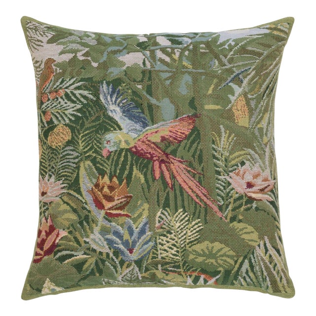Tropical Parrot II Tapestry Cushion With Feather Filler - 43x43cm (17"x17") For Sale