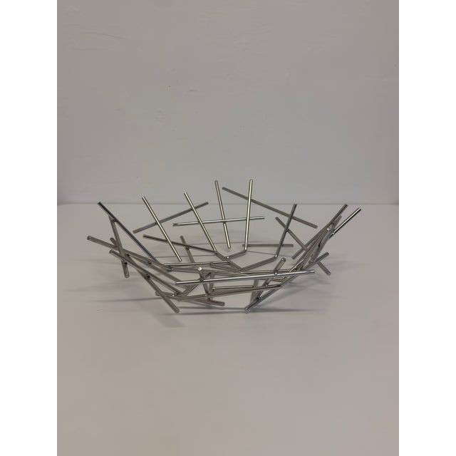 Modern Blow Up Basket in Stainless Steel by Fernando and Humber Campana for Alessi For Sale - Image 3 of 13