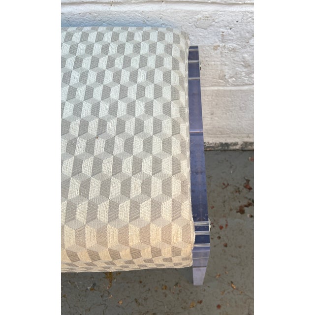 Late 20th Century Geometric Patterned Acrylic Bench by Lee Industries For Sale - Image 14 of 15