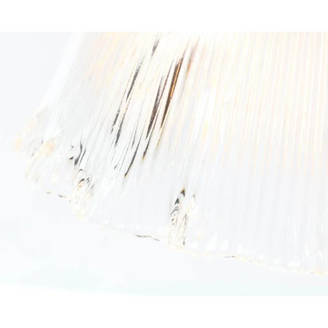 Metal Art Deco Holophane Glass Ceiling Pendant Lamp For Sale - Image 7 of 12