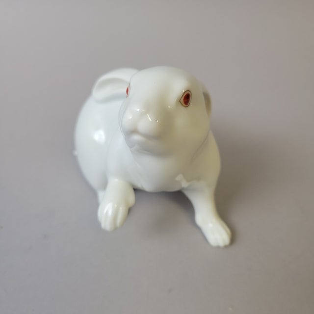 A charming 1960's porcelain rabbit produced by Herend Porcelain Manufactory, Hungary, executed in Herend’s classic white...