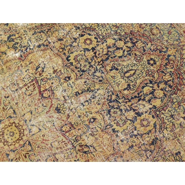 Distressed Antique Persian Kerman Rug. 7'1"x 9'7" For Sale - Image 17 of 18