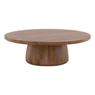 Carlo Round Pedestal Organic Modern Coffee Table For Sale