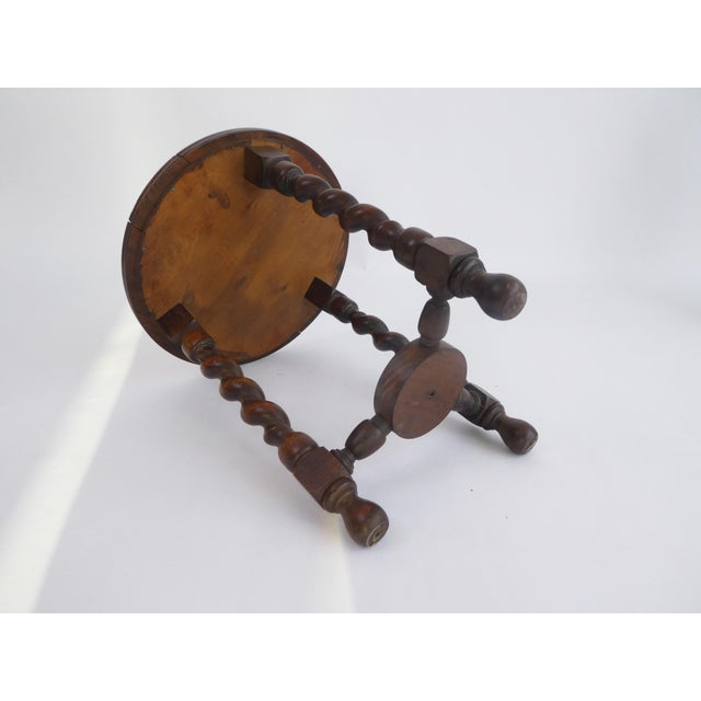 Small Vintage Plant Stand with Turned Legs, 1920s For Sale - Image 4 of 9