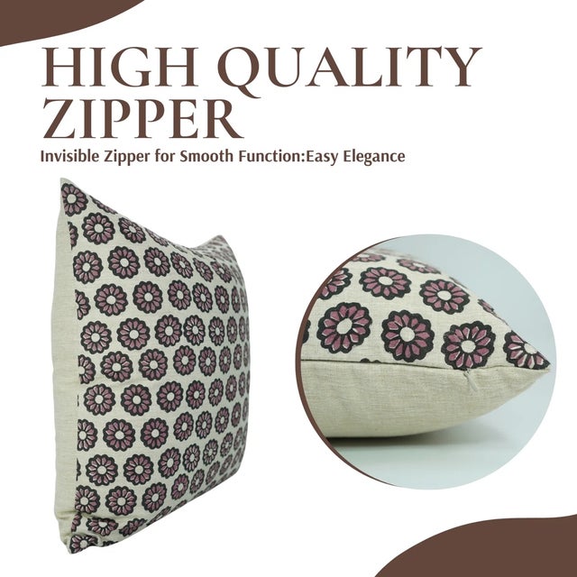 Contemporary Fabdivine "Linen Blend" Decorative Throw Pillow Cover "Bulbul"- 12x20 Inch For Sale - Image 3 of 5