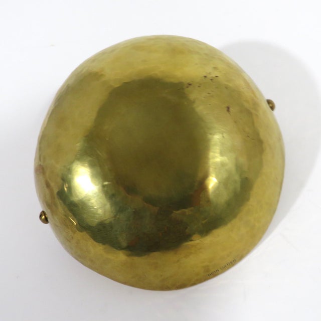 Mid 20th Century Hein Matten Brass & Teak Bowl For Sale - Image 5 of 6