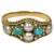 Antique 18k Gold Pearl and Turquoise Ring For Sale - Image 10 of 11