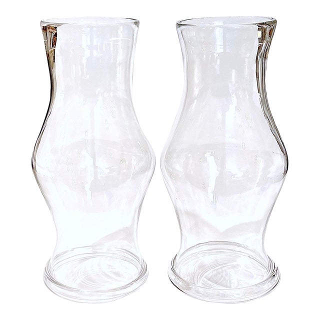 Mid 20th Century Blenko Blown Glass Hurricane Candle Shades for