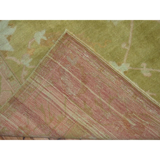 19th Century Light Green Antique Oushak Rug - 6'3" x 9' For Sale - Image 4 of 9