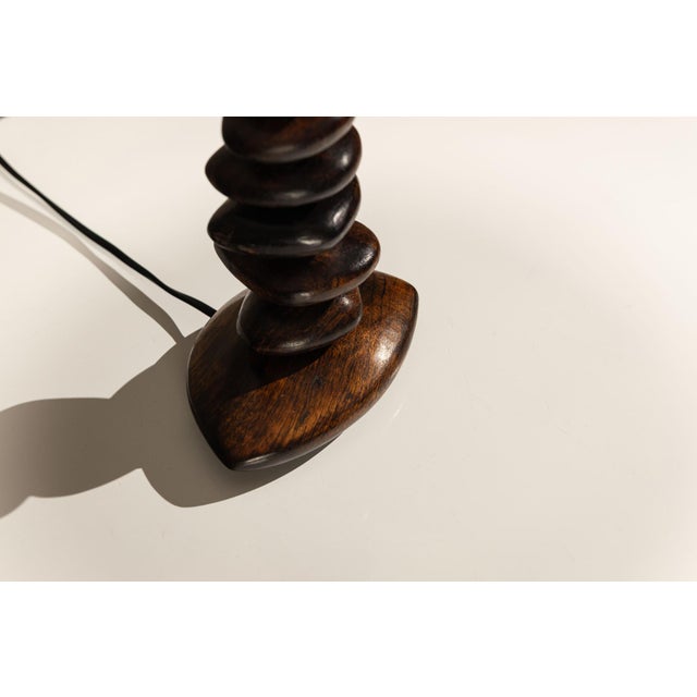 Vintage Wooden Table Lamp, France, 1970s For Sale - Image 9 of 10