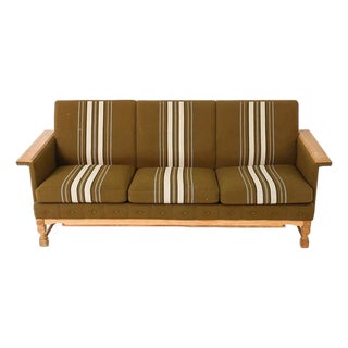 Danish Mid Century Modern Sofa W Straight Paddle Arms For Sale