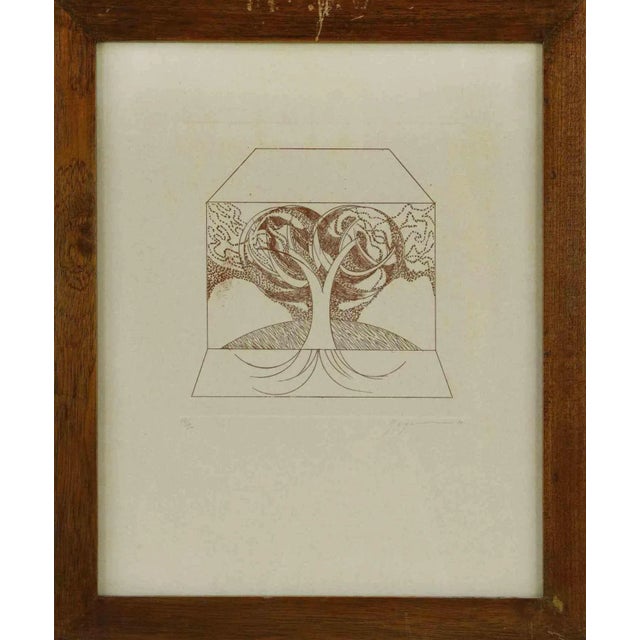 Danilo Bergamo, Tree of Life, Etching on Cardboard, 1983 For Sale - Image 4 of 4