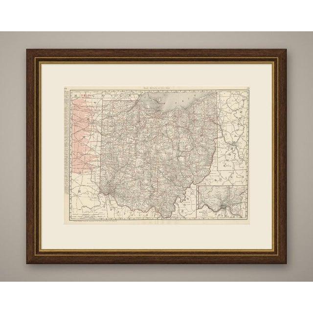 Published by Rand McNally in 1899, this antique map of Ohio is a double-page county map on pages 178 and 179 of the...