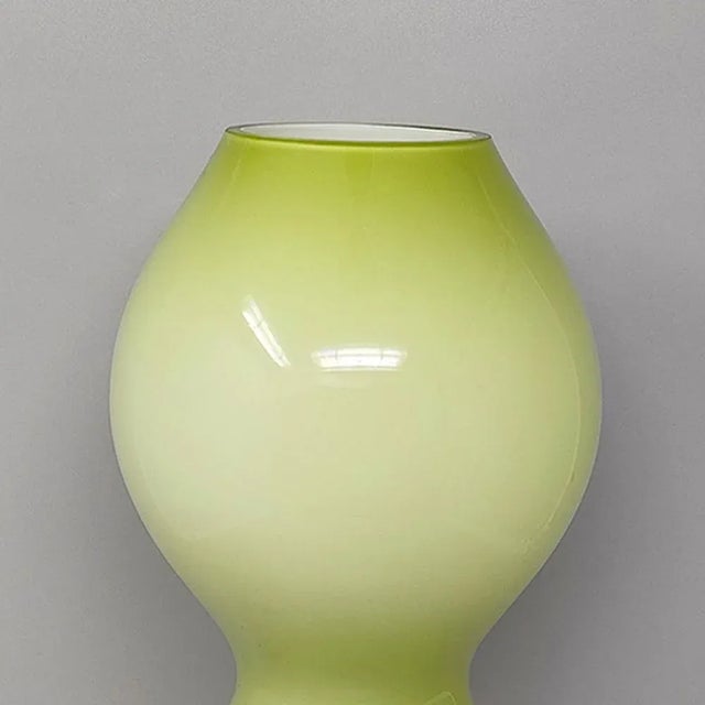 Mid-Century Modern Space Age Green Vase in Murano Glass, 1970s For Sale - Image 3 of 8