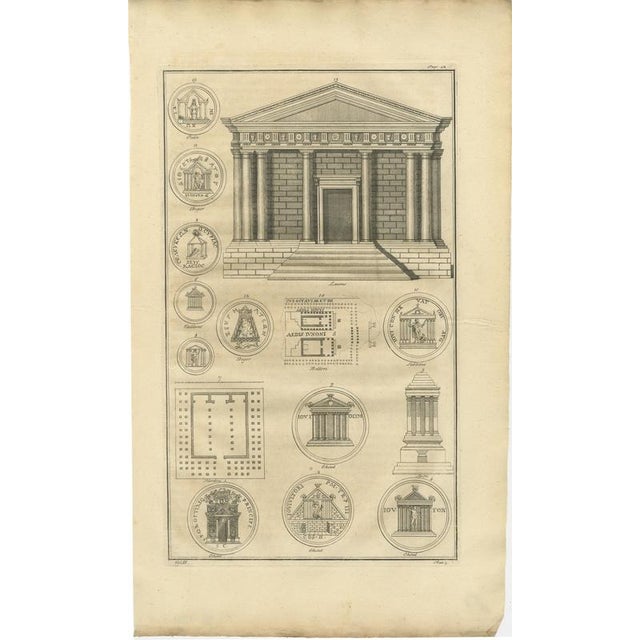 After Montfaucon, Roman Temple Architecture, 1721, Engravings, Set of 3 For Sale - Image 4 of 13