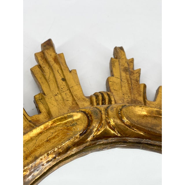 Wood Gilded Wooden Sun Mirror For Sale - Image 7 of 11