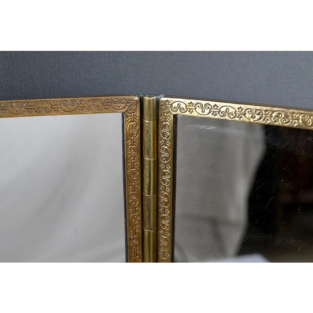 Bronze Triptych Mirror, 1900s For Sale - Image 12 of 17
