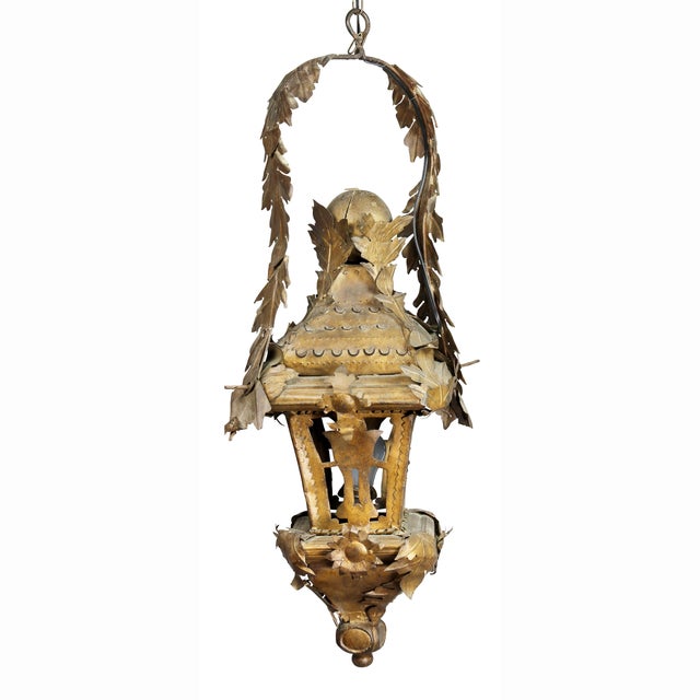 Baroque Italian Tole Hanging Lanterns - a Pair For Sale - Image 3 of 11
