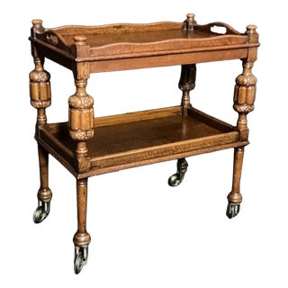 Antique Oak Afternoon Tea Trolley, 1925 For Sale