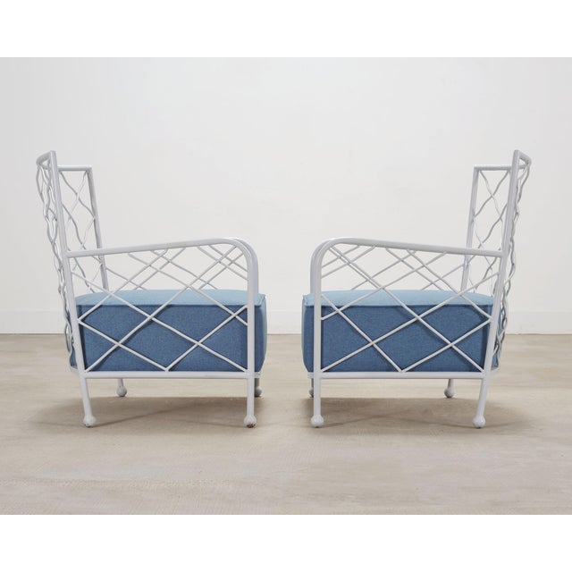Pair of Midcentury French Iron Lounge Chairs After Royere For Sale In Sacramento - Image 6 of 18
