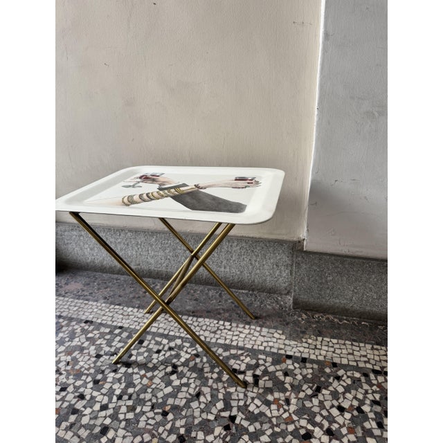 Gold Brindisi Tray by Piero Fornasetti, Italy, 1950s For Sale - Image 8 of 11