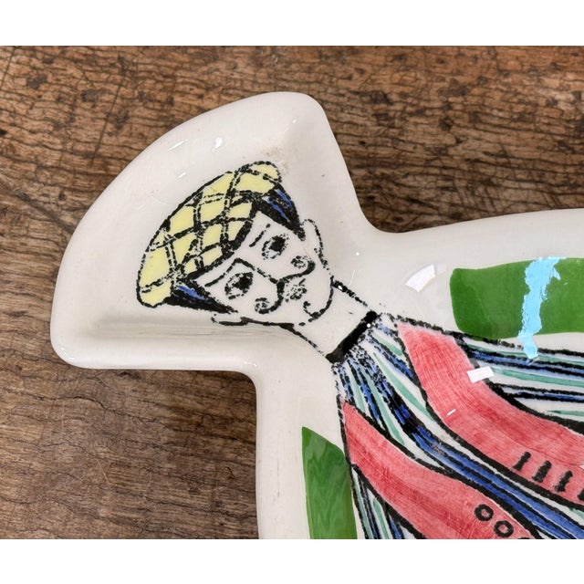 Mid-Century Modern 1950s Scandinavian Pottery Figural Fisherman Fish Platter by Anita Nylund For Sale - Image 3 of 6