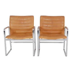 Set of Bo-850 Armchairs in Patinated Leather by Jørgen Lund and Ole Larsen