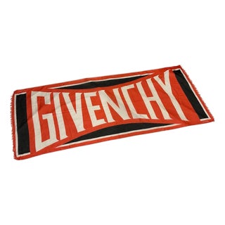 2000s Blue, Red and White Cotton Oversized Scarf by Givenchy For Sale