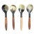 Hand Carved Teak Handle Horn Spoons Set of 4 For Sale