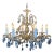 Vintage Chandelier- Vintage Spanish Brass Chandelier With 8 Lights & Faceted Crystal For Sale