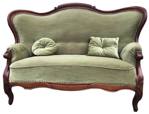 Antique Mahogany Sofa in Green