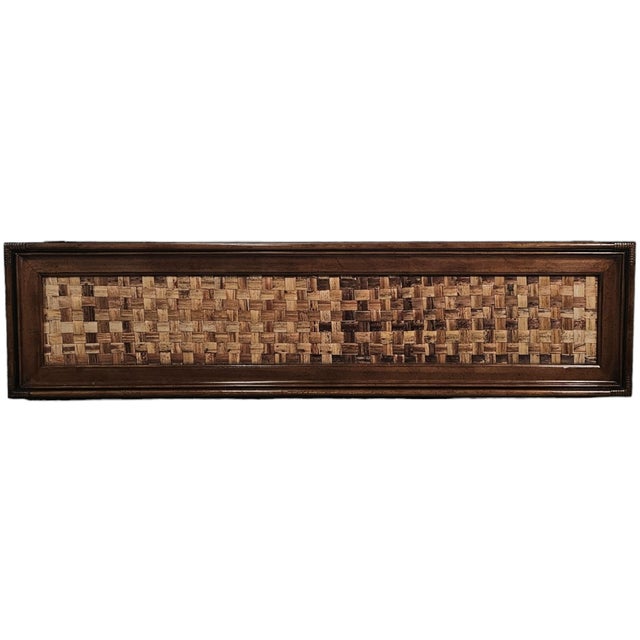1970s 1970s Drexel Heritage Captiva Faux Bamboo Console Table With Glass Top 56" For Sale - Image 5 of 10