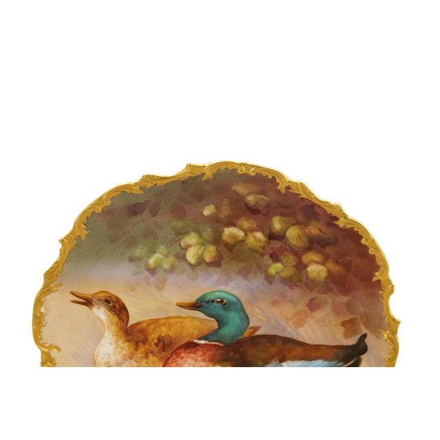 French Large 19th Century French Limoges Wall Art Painted Plate For Sale - Image 3 of 10