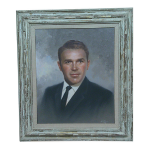 1960s Mid‑Century Modern Oil Portrait of a Gentleman