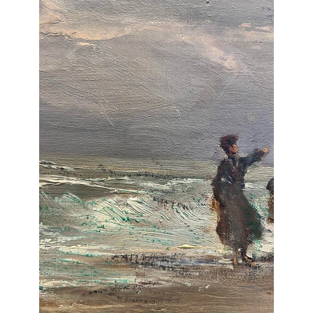 Carlo Follini, Pêcheurs à la marée basse, Oil on Canvas, Framed For Sale - Image 10 of 15