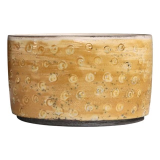 Scandinavian Modern Raku-Fired Stoneware Bowl attributed to Inger Rokkjær, 2003 For Sale