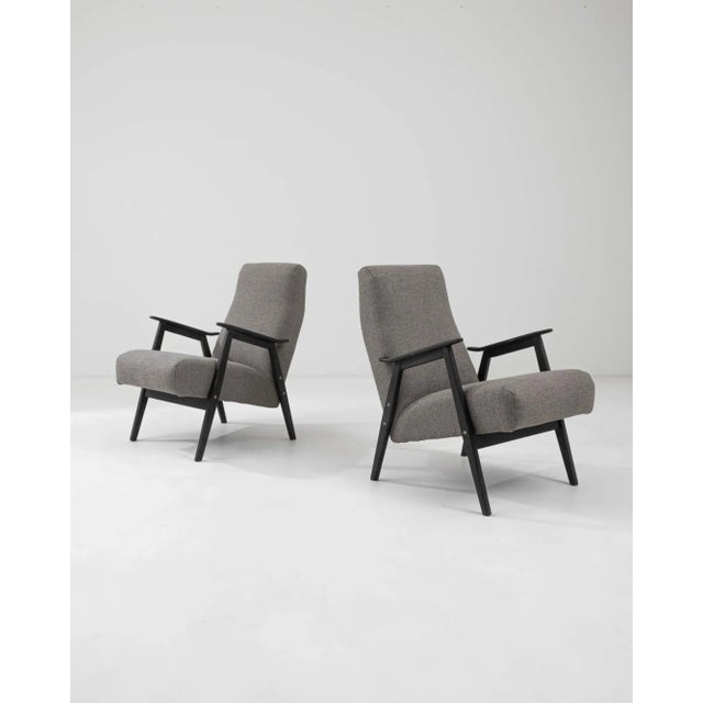 1960s Czech Grey Upholstered Armchairs, A Pair For Sale In Greensboro - Image 6 of 12