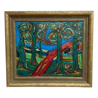 Constantine, Coloristic Composition, 1950s, Oil Painting on Canvas, Framed For Sale