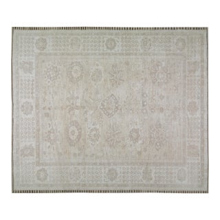 Oushak Hand Knotted Wool Rug, 10'7"x12'9" For Sale