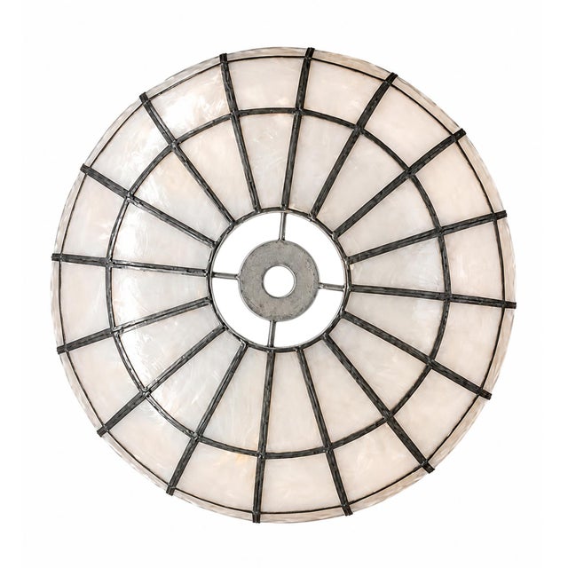 White Capiz Shell Bell Pendant Light Medium For Sale - Image 8 of 13