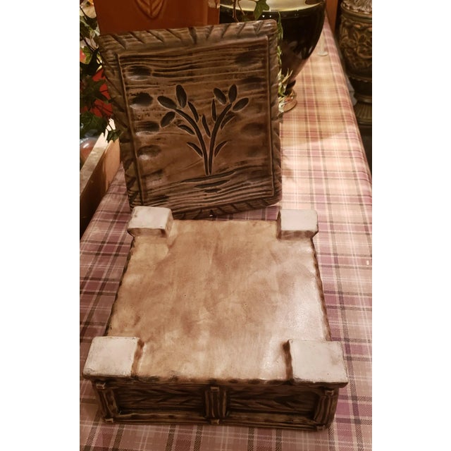 1960s Oversized Porcelain Dresser Box With Square Feet For Sale - Image 4 of 11