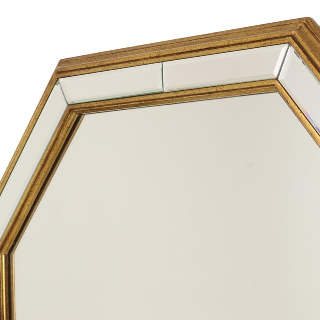 Gold Large Hollywood Regency Octagonal Mirror from Deknudt, 1970s For Sale - Image 8 of 18