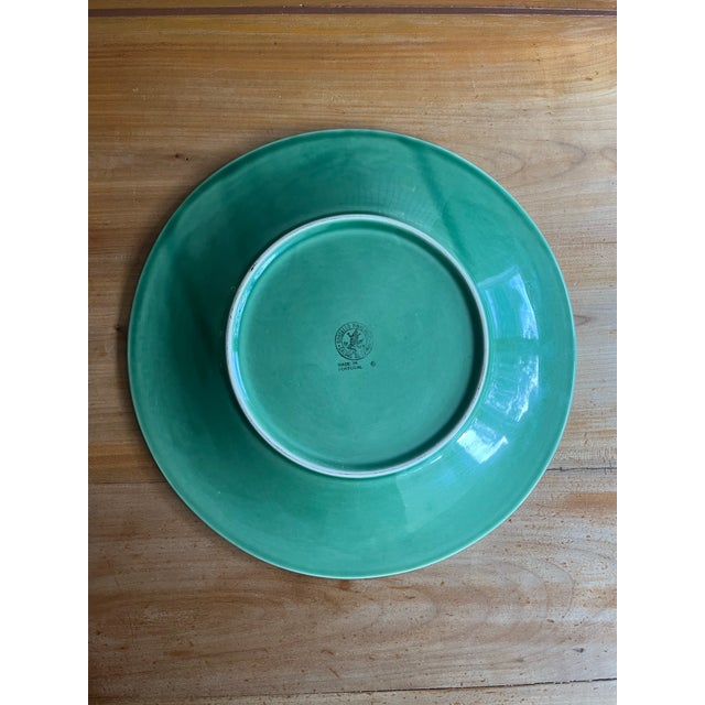 Mid 20th Century Discontinued Bordallo Pinheiro “Pine Green” Chop, Serving, or Charger Plate For Sale In Washington DC - Image 6 of 6