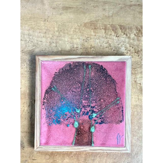 Vintage Abstract Ceramic Tile Art For Sale In West Palm - Image 6 of 12