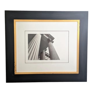 Neoclassical Fluted Column Black and White Architectural Photography Framed For Sale