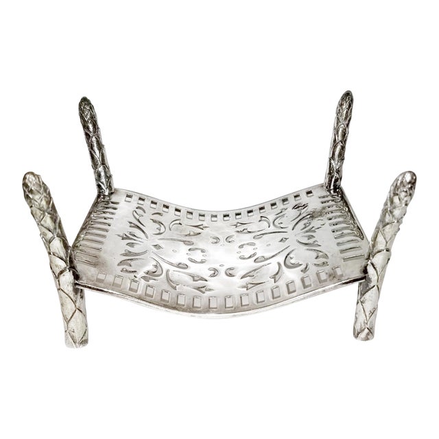 1940s Silverplate Asparagus Serving Stand For Sale